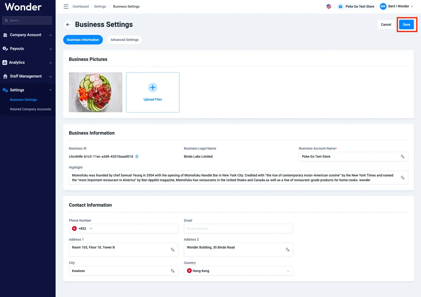 Wonder help centre screenshot