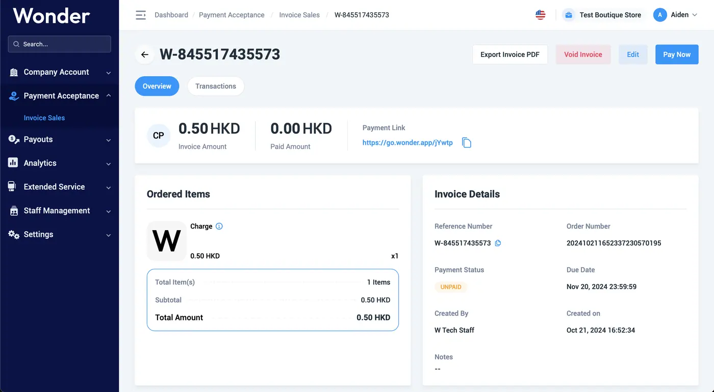 Wonder help centre screenshot
