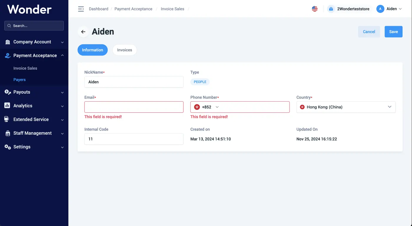 Wonder help centre screenshot