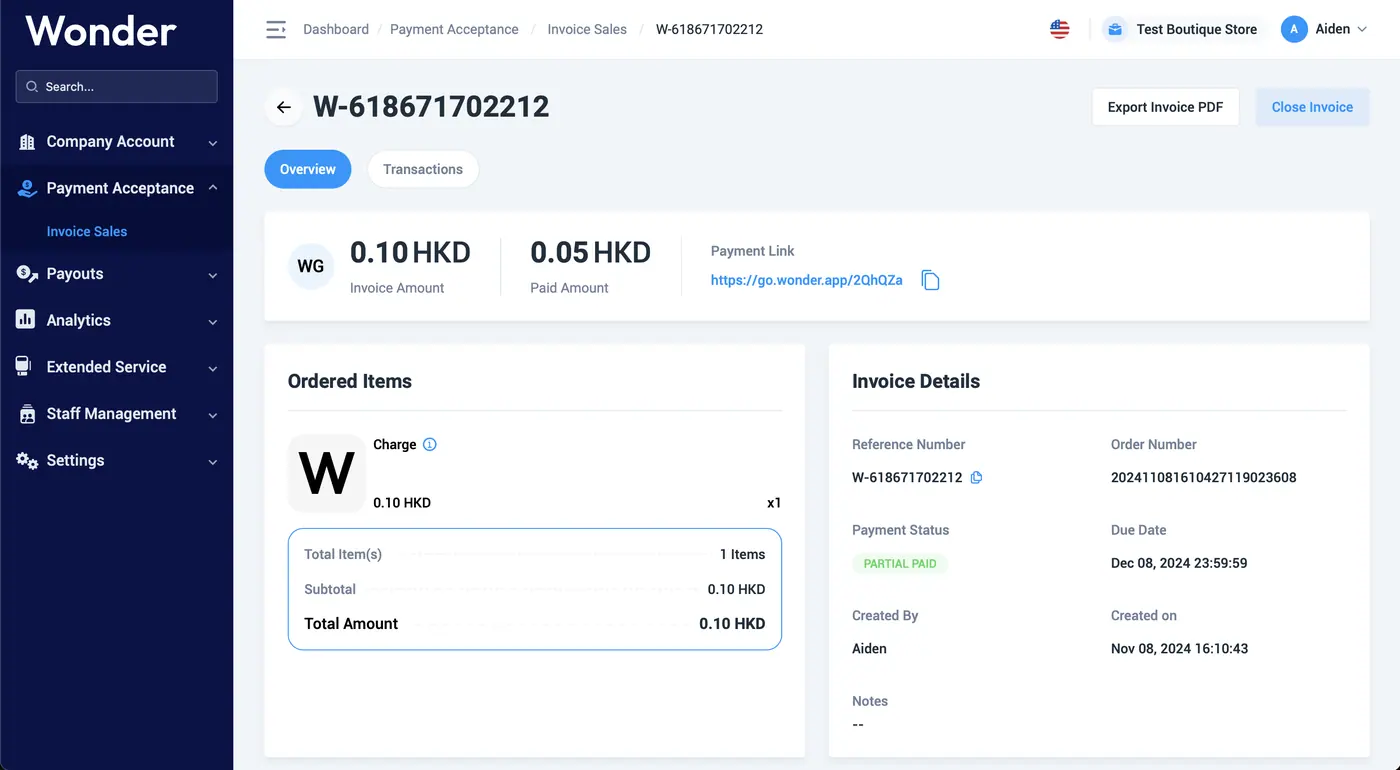 Wonder help centre screenshot