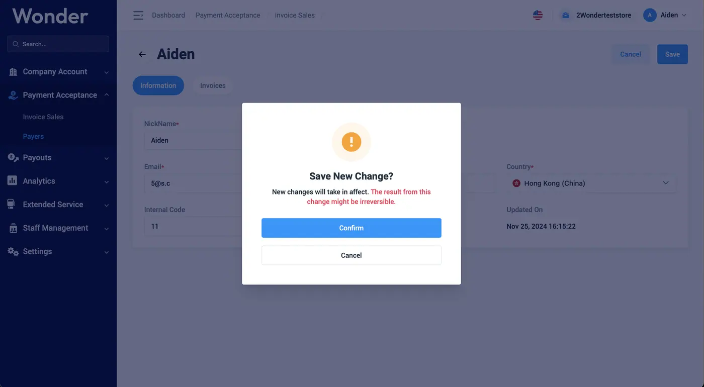 Wonder help centre screenshot